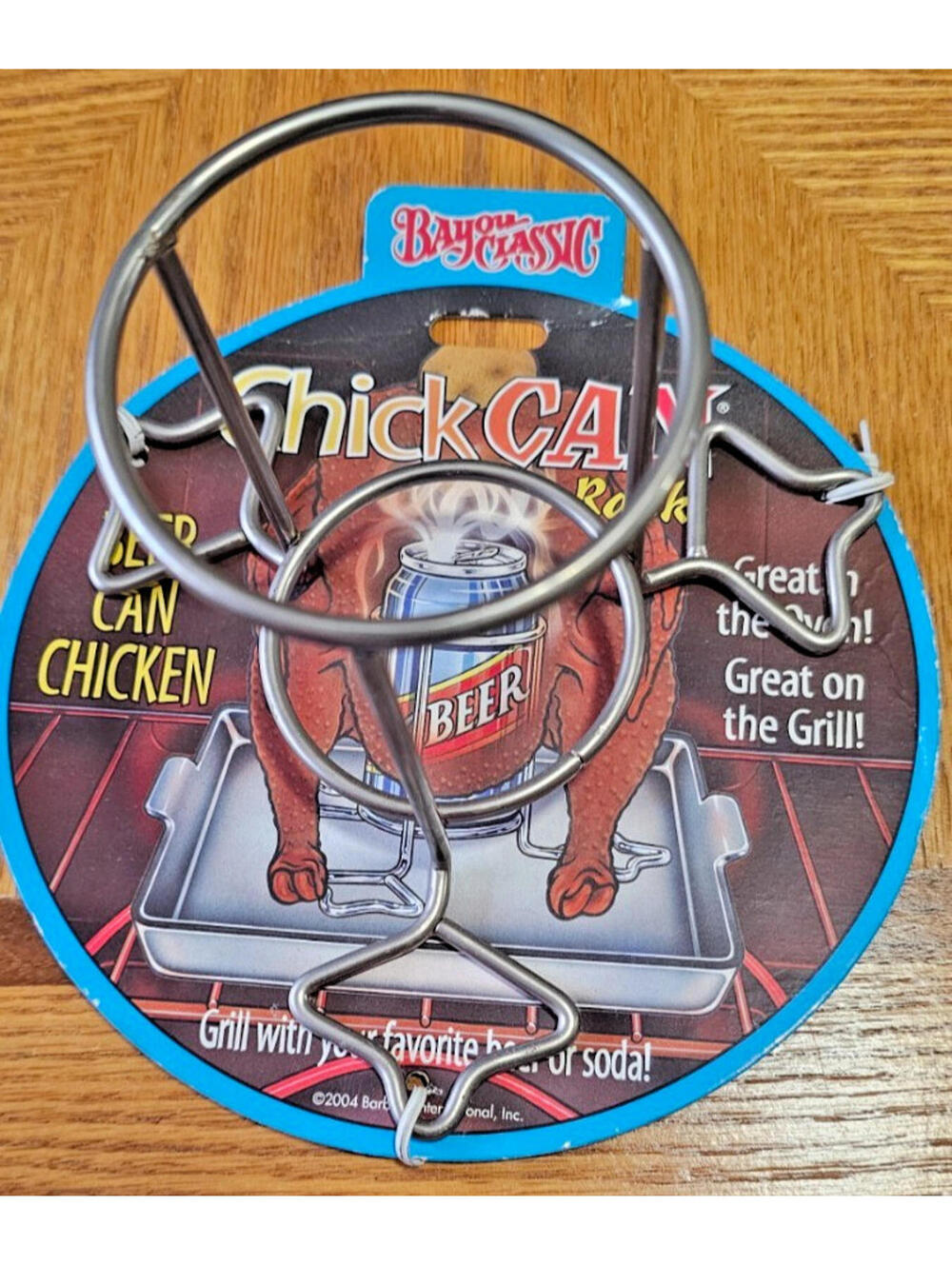 New Bayou Classic Stainless Steel Beer Can Chick Can Chicken Rack #0440